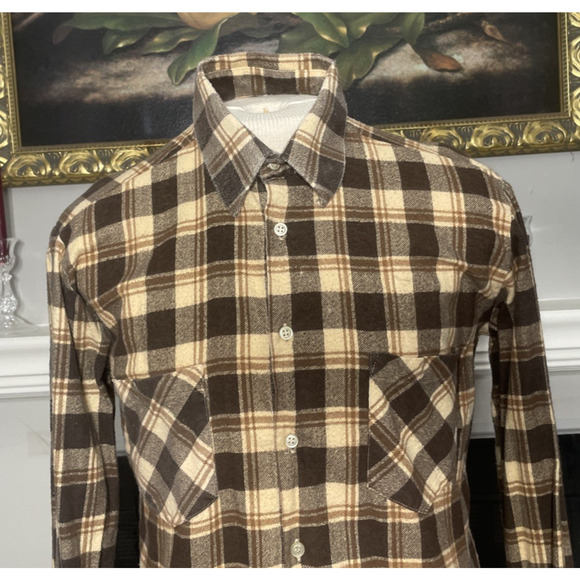 DICKIES Flannel Plaid Button Down Shirt Size Medium - Picture 2 of 5